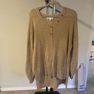 V-Neck Sweater in Tan